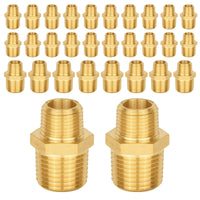 30 pcs 1/2" 1/4" male npt brass hex connector
