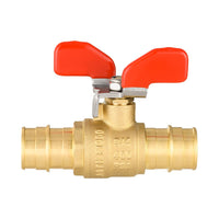 3/4" pex-a expansion butterfly ball valve, red (lead free)