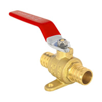 3/4" pex crimp drop ear ball valve, red (lead free)