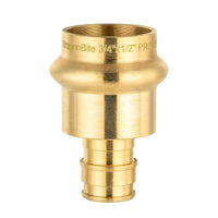 3/4" press 1/2" pex expansion brass adapter (lead free)