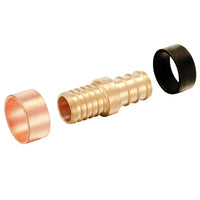 pex-b crimp 3/4-inch pex 3/4-inch pb transition brass pex coupling (lead free)
