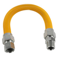 1/2" id (5/8" od) coated stainless steel gas connector w/ 1/2" fip x mip fittings (36" length)