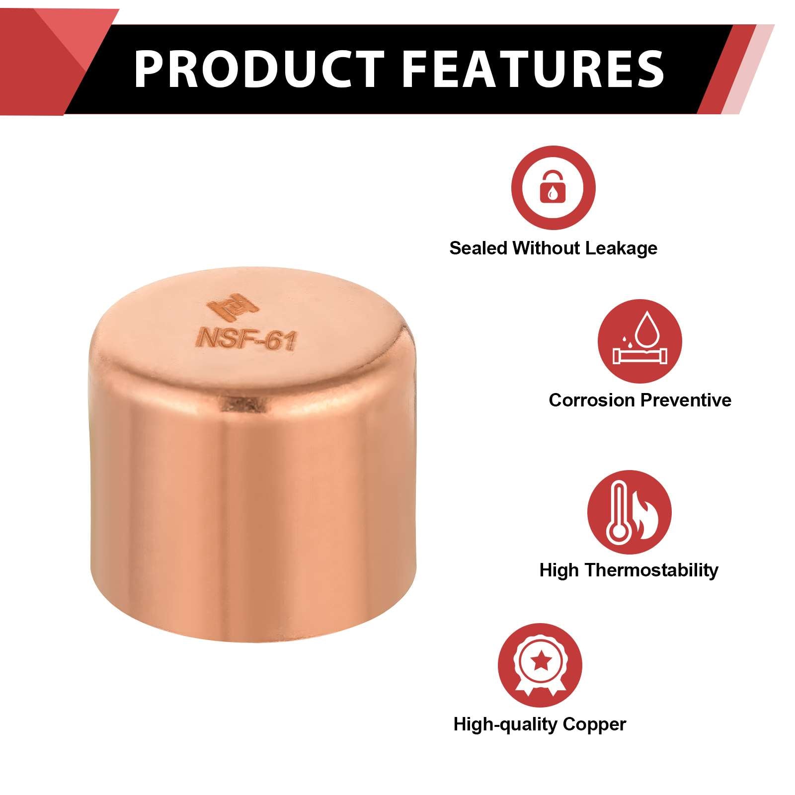 solder copper pipe end cap plug 5