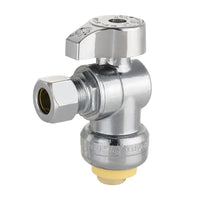 1/2" push connect 3/8" compr. angle stop valve, new handle (lead free)