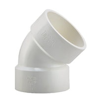 1-1/2" pvc dwv 45° elbow (hub hub)