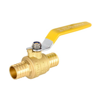 1/2" pex crimp ball valve, yellow (lead free)