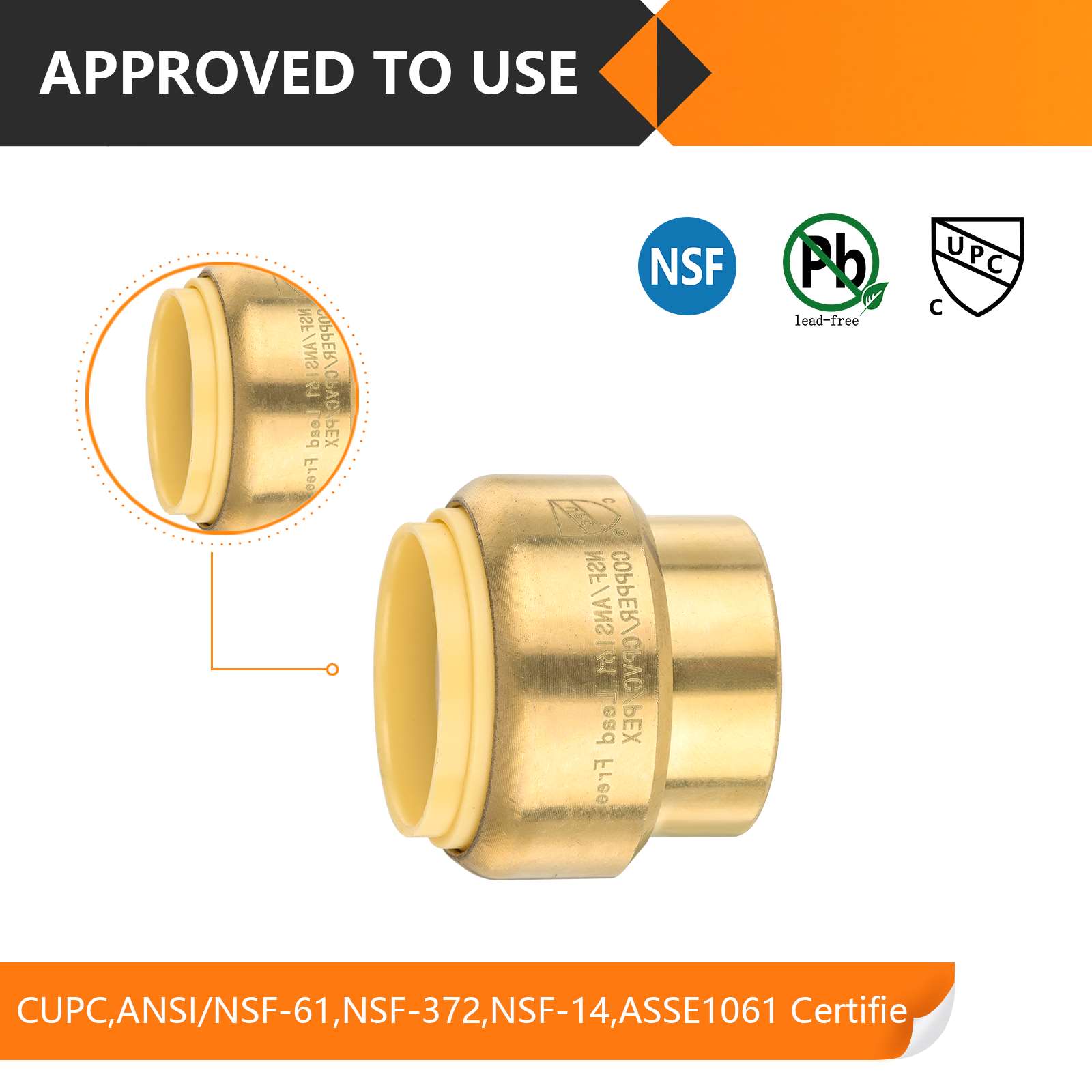 thumbnail image 2 of Efield-Hoger 20-Pack 1/2 Inch Push Fit End Stop Plugs – Lead Free Brass, Plumbing Fittings 2 of 5