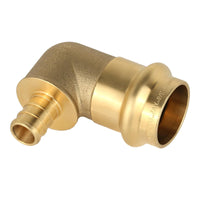 3/4" press 1/2" pex crimp brass elbow (lead free)