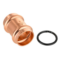 1-1/4" press copper coupling w/stop (lead free) 3