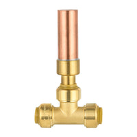 1/2" push fit, water hammer copper arrestor tee (mh-350)