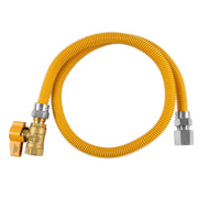 1/2" od 1/2" fip x 1/2" fip ball valve coated stainless steel gas connector (36" length)