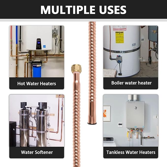 3/4 in. Sweat x 3/4 in. FIP x 24 in. Copper Water Heater Connector