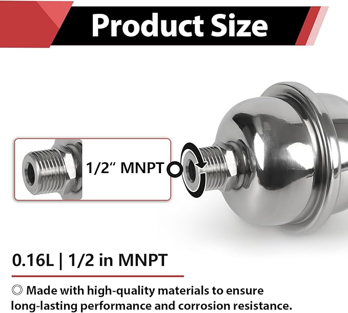 ss mini expansion tank for tankless water heaters/appliance (0.04gal)