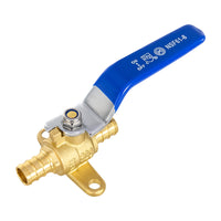 1/2" pex crimp drop ear ball valve, blue (lead free)