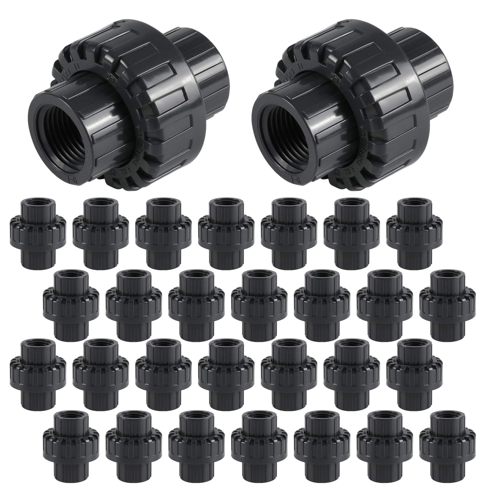 pvc sch 80 socket union pick size to add 9