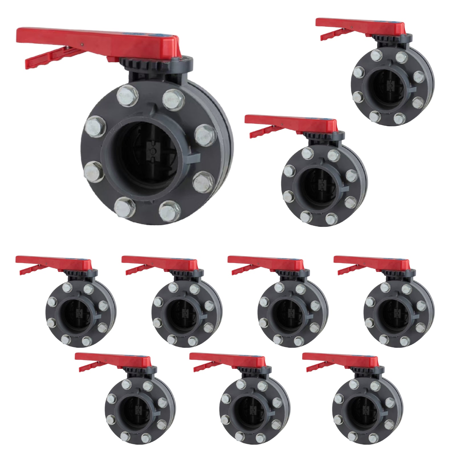 ERA SCH 80 PVC Butterfly Valve Kit, With Flanges and Hardware - Pick Size to Add