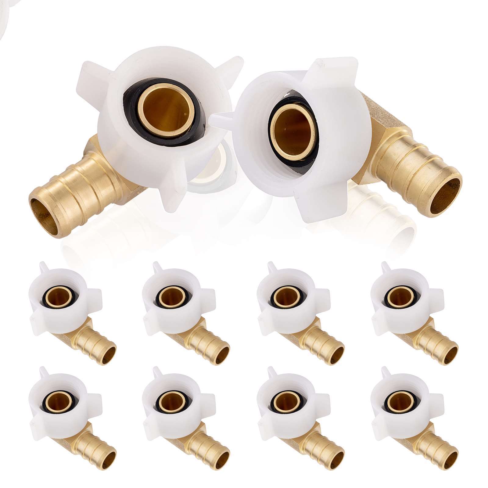 pex b crimp x female npt swivel elbow lead free 8