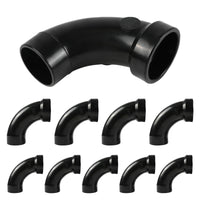 10-Pack 3" ABS DWV 90D HUB x Spigot Long Sweep Street Elbow Fitting (1/4 Bend)