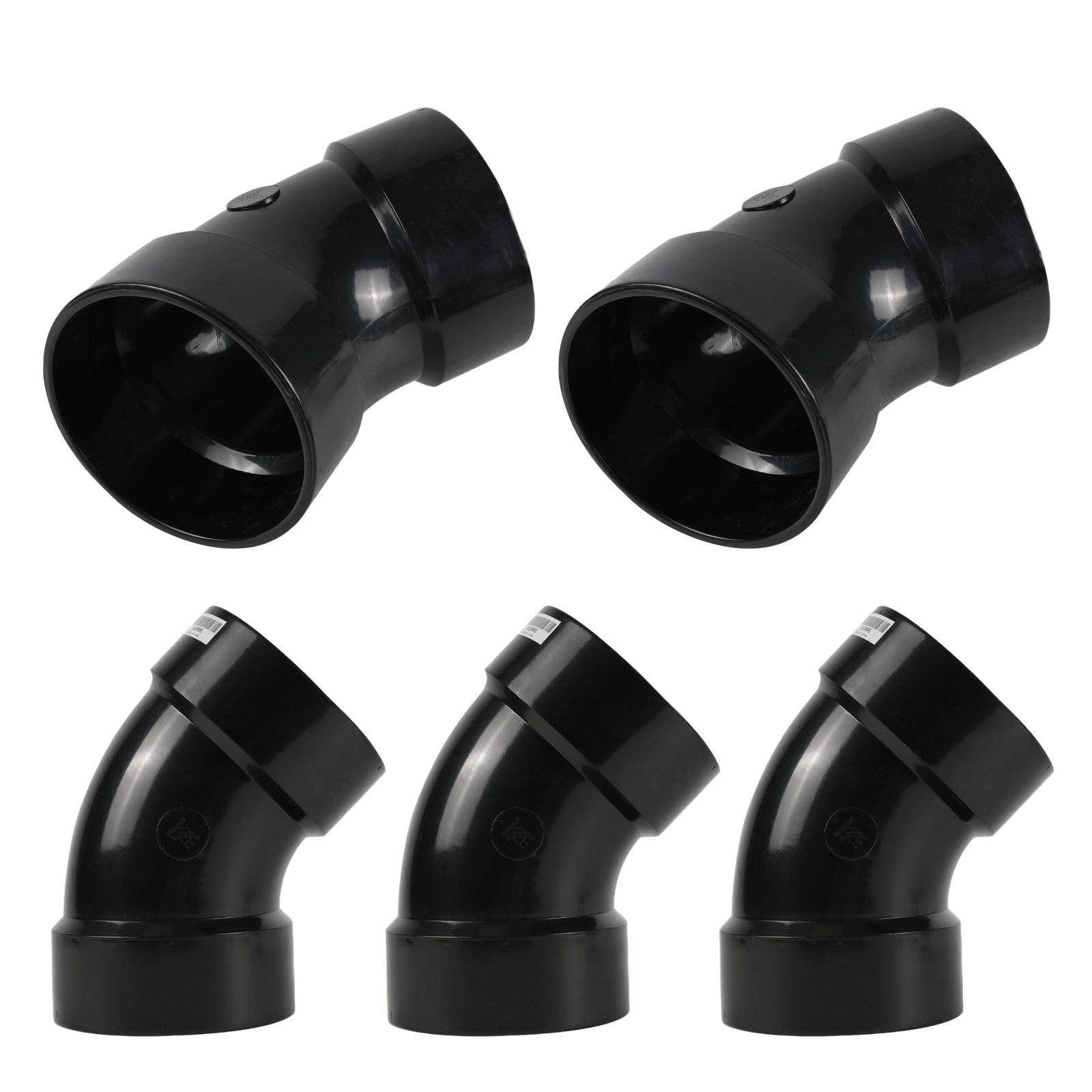 ABS DWV HUB x HUB Elbow Fittings (1/8 Bend) - Pick Size to Add