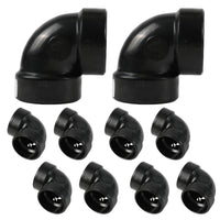 10-Pack 1-1/2" ABS DWV 90° HUB x HUB Vent Elbow Fittings