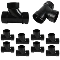 10-Pack 2" ABS DWV SANITARY TEE (HUB x HUB x HUB)