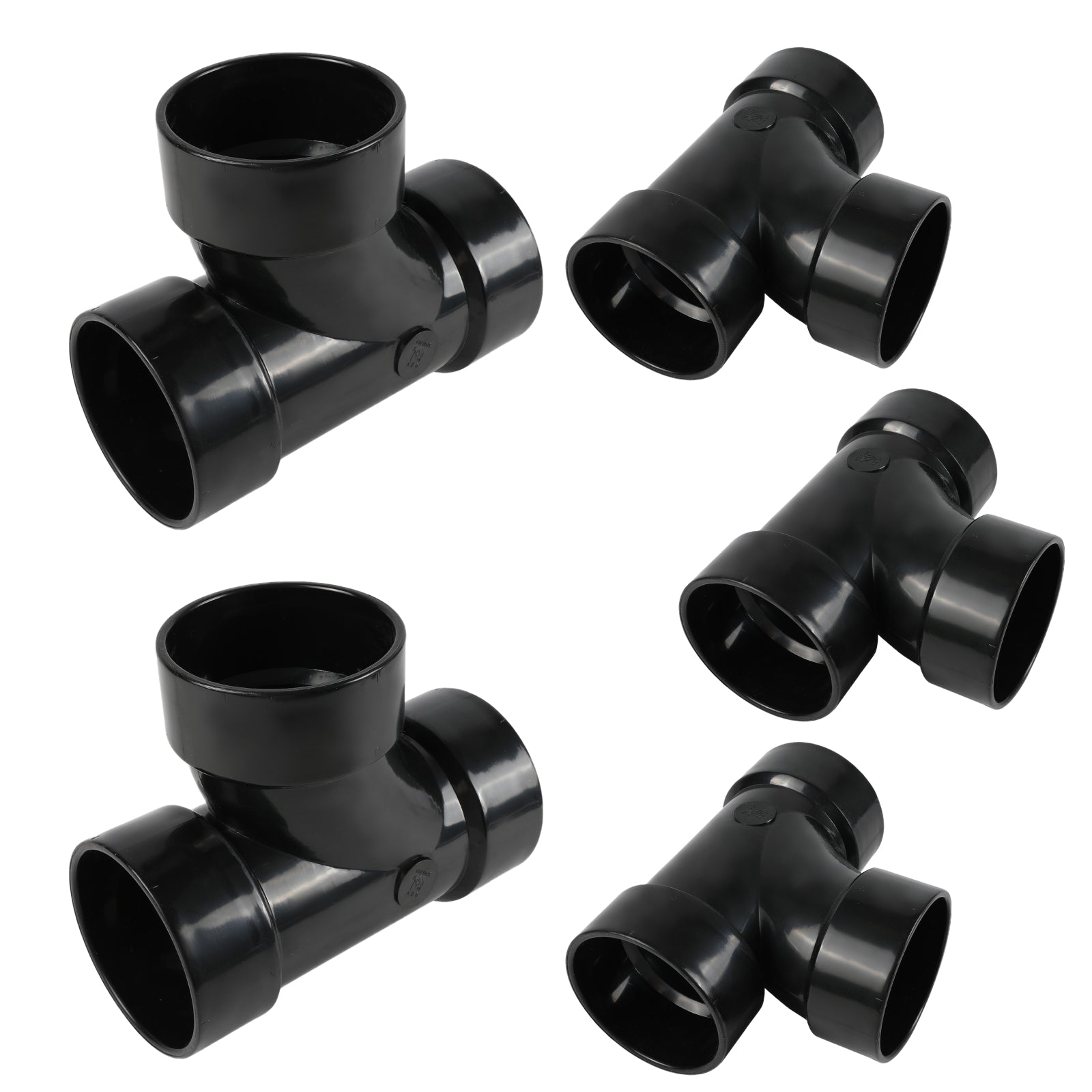 ABS DWV SANITARY TEE (HUB x HUB x HUB) - Pick Size to Add