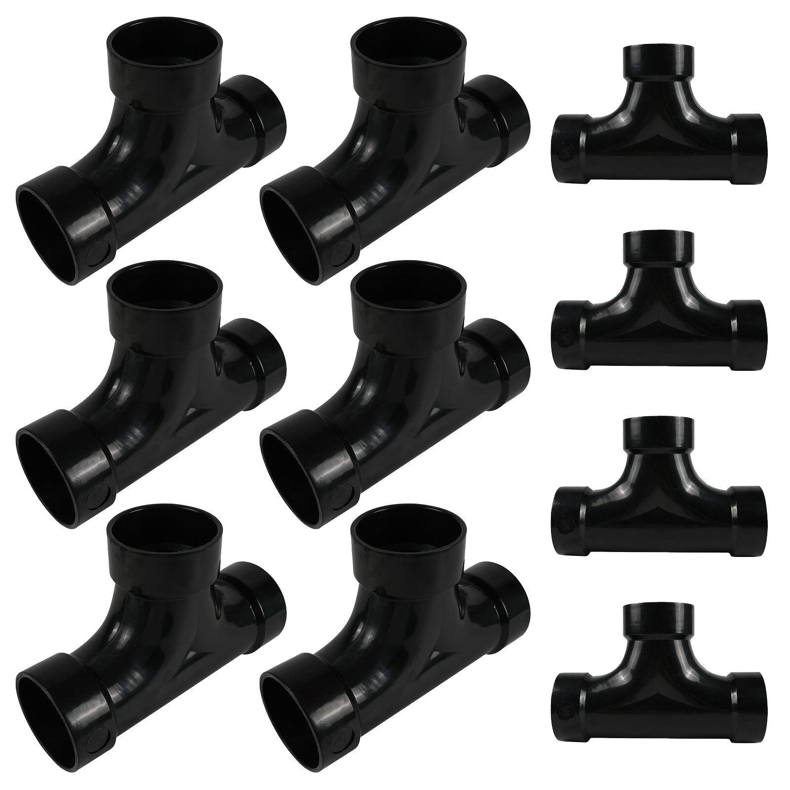 ABS DWV HUB x HUB x HUB 2-Way Cleanout - Pick Size to Add