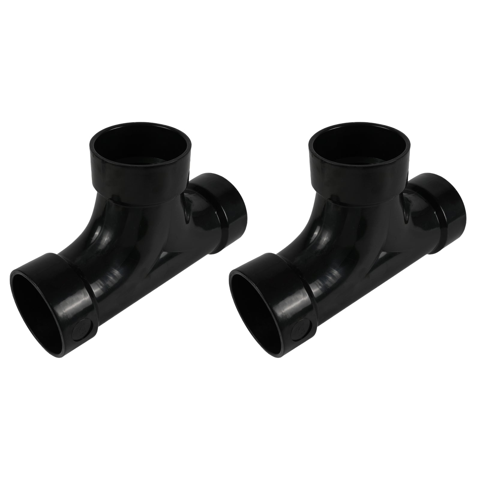 ABS DWV HUB x HUB x HUB 2-Way Cleanout - Pick Size to Add