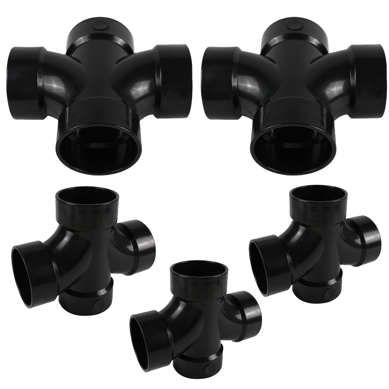 ABS DWV ALL HUB DOUBLE SANITARY TEE - Pick Size to Add