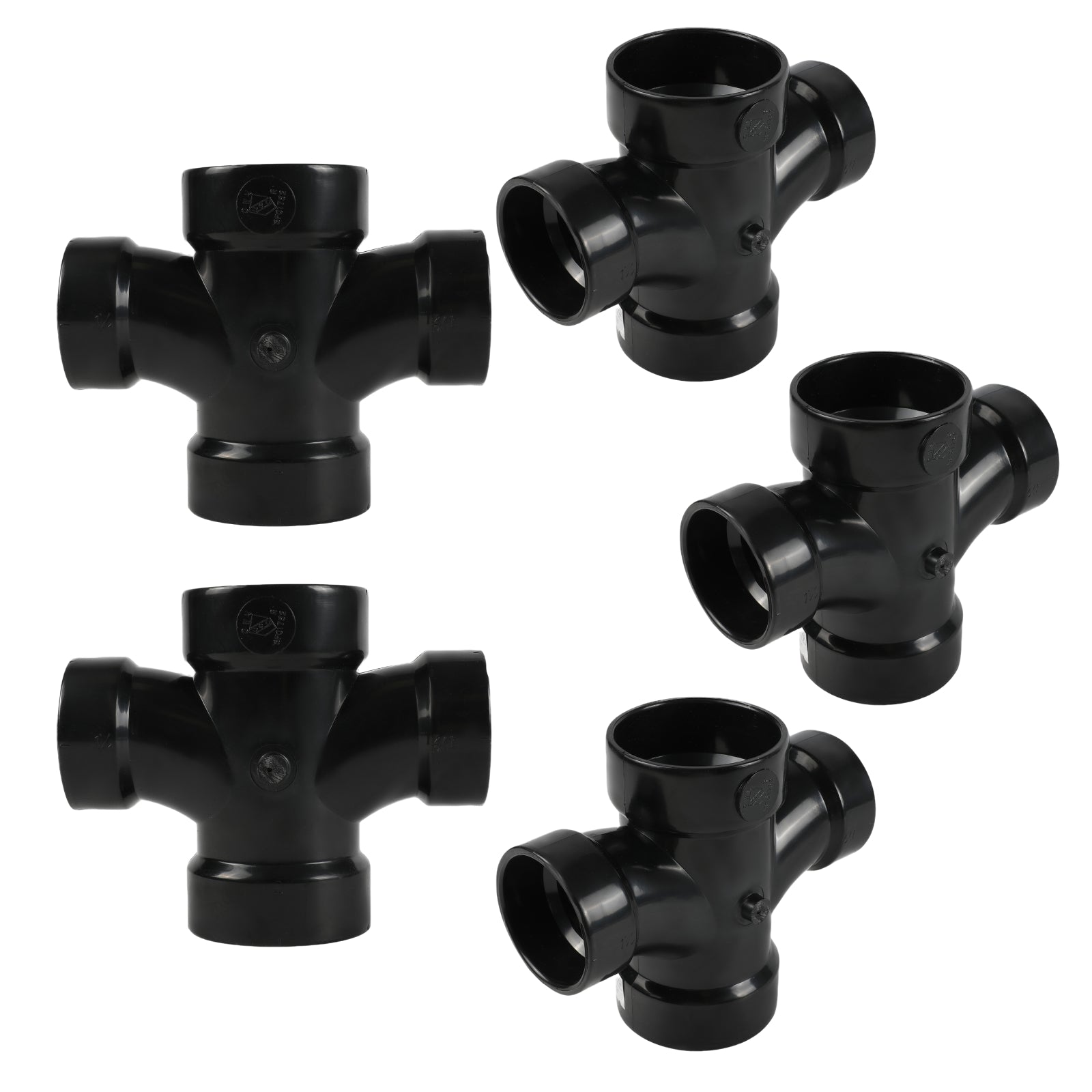 ABS DWV DOUBLE SANITARY REDUCING TEE - Pick Size to Add