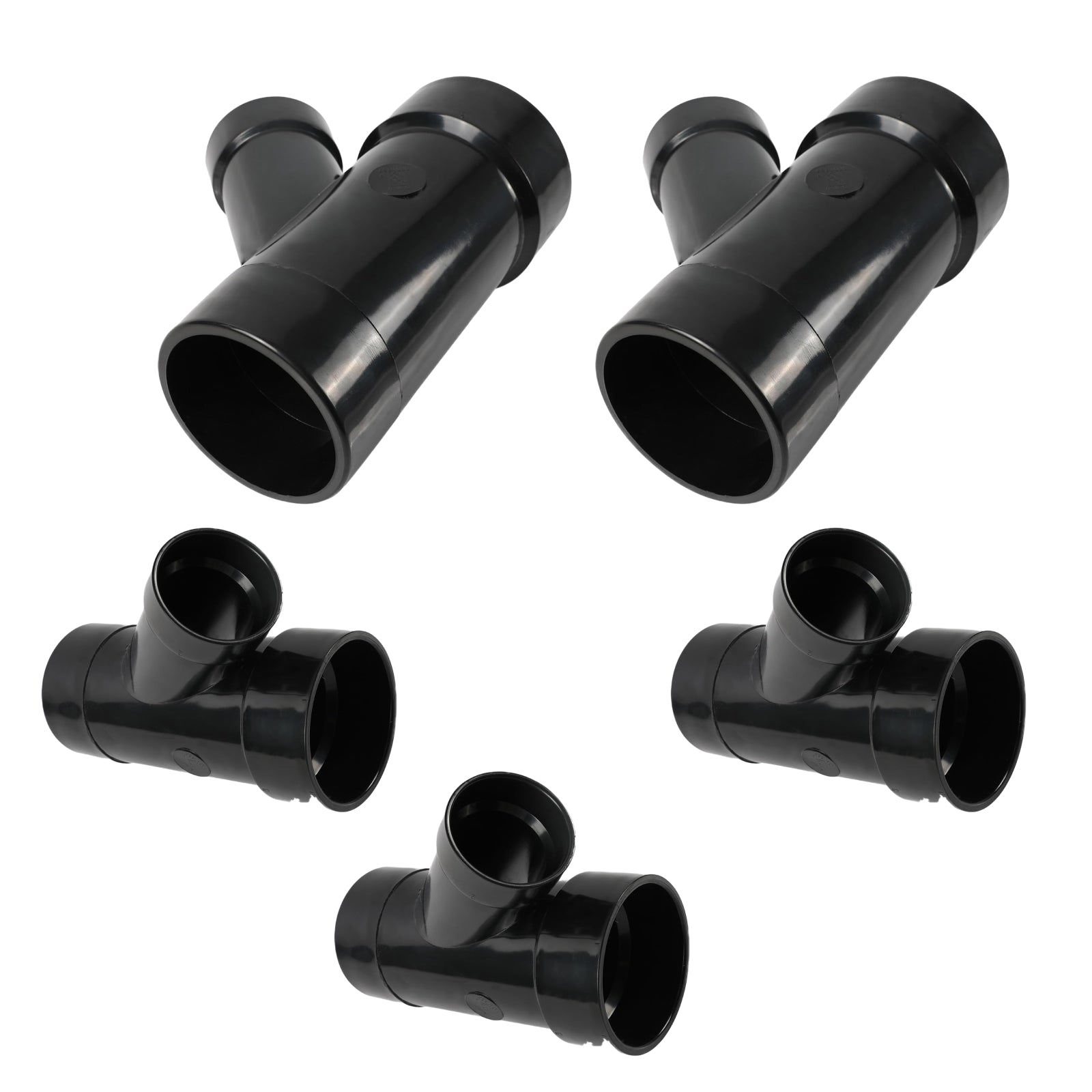 ABS DWV Spigot x HUB x HUB ABS DWV  45° Reducing Street Wye - Pick Size to Add
