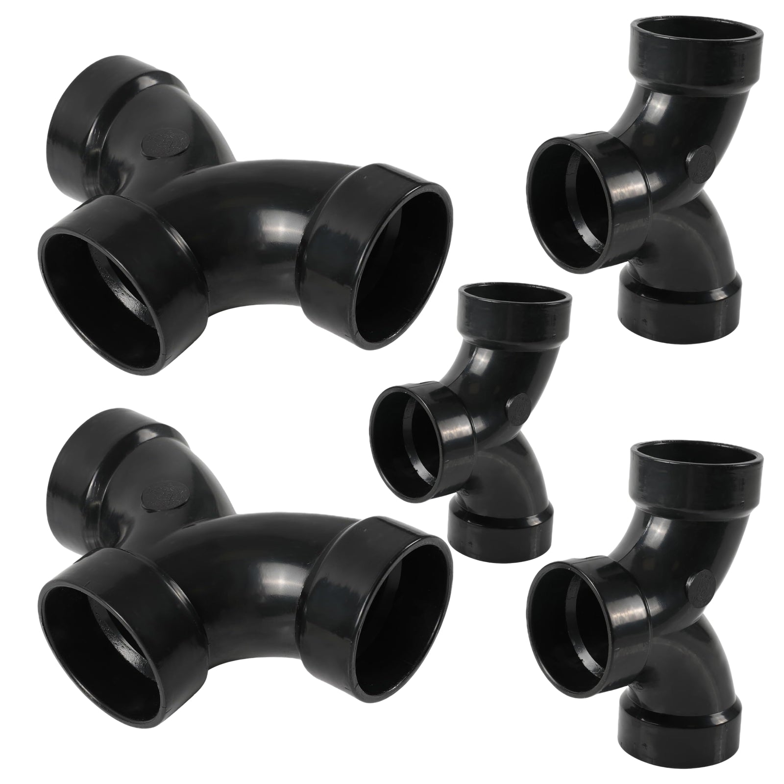 ABS DWV DOUBLE 1/4 BEND - Pick Size to Add