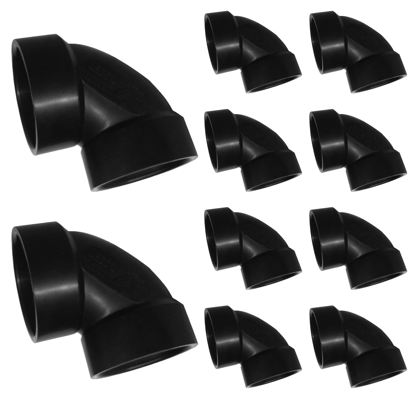 ABS DWV Short Turn Elbow Fitting (1/4 Bend) - Pick Size to Add