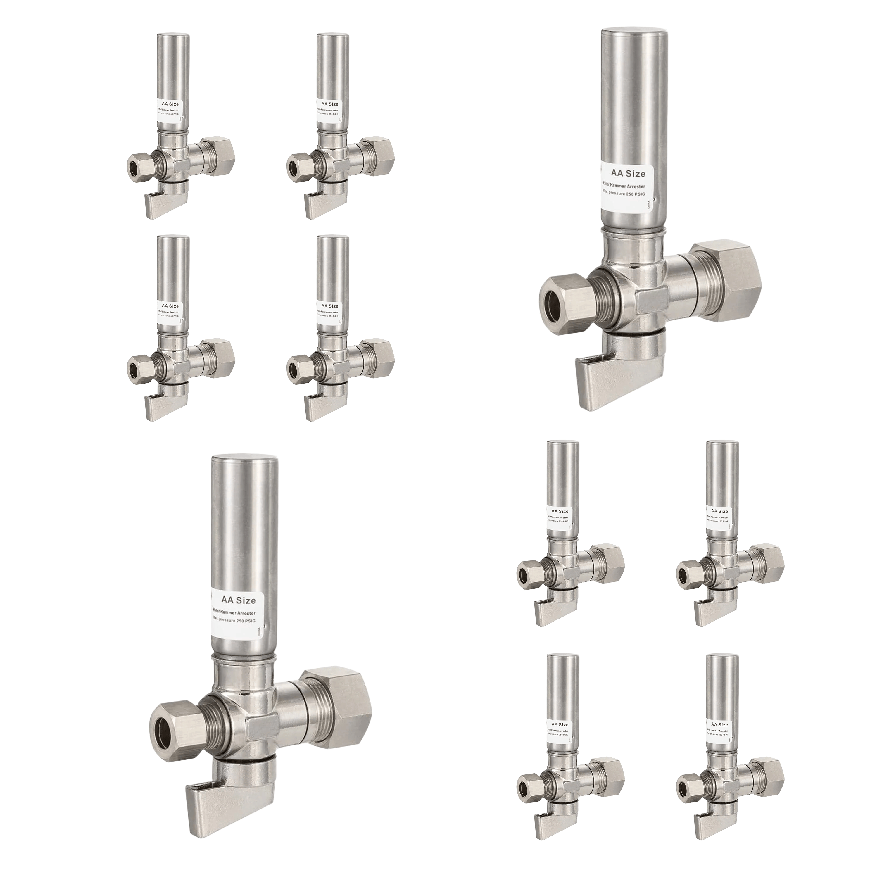 1 4 turn valve with stainless steel water hammer arrestor chrome plated brass 35