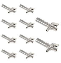 10 pcs 1/4 turn stop angle valve, 1/2" barb crimp pex 3/8" od with stainless steel water hammer arrestor, chrome plated brass