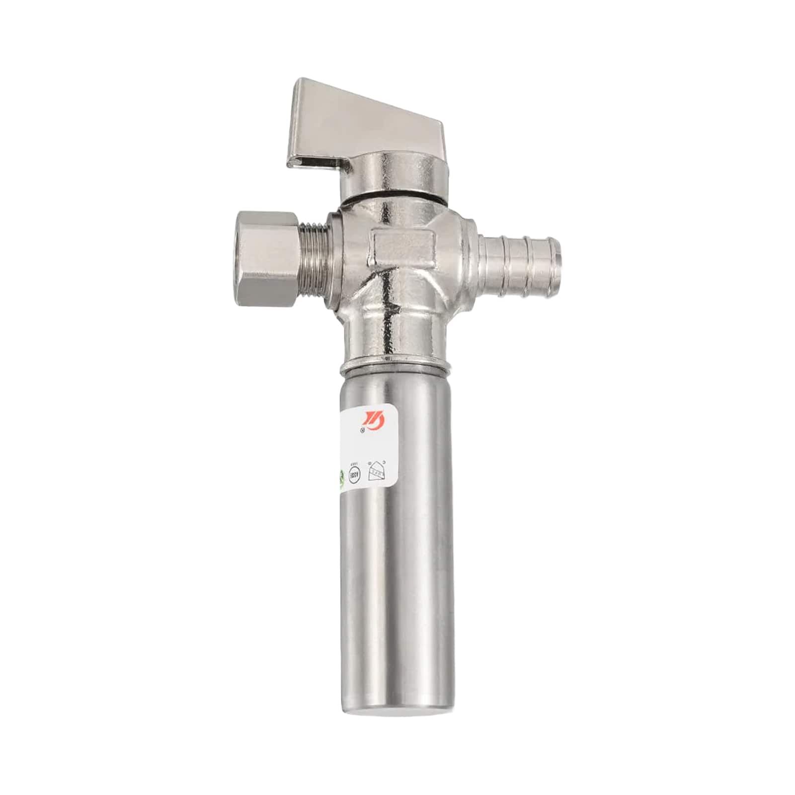 1 2 barb crimp pex x 3 8 od with stainless steel water hammer arrestor chrome plated brass pick size to add 7