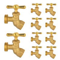10 Pcs 1/2" FIP x 3/4" MHT Brass No-Kink Hose Bibb (Lead Free)