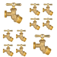 10 Pcs 3/4" MIP x 3/4" MHT Brass No-Kink Hose Bibb (Lead Free)