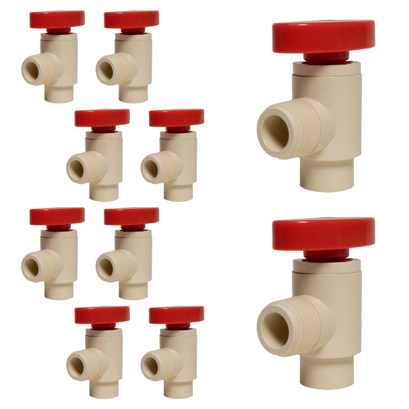 CPVC x MIP 1/4 Turn Angle Stop Valve - Pick Size to Add