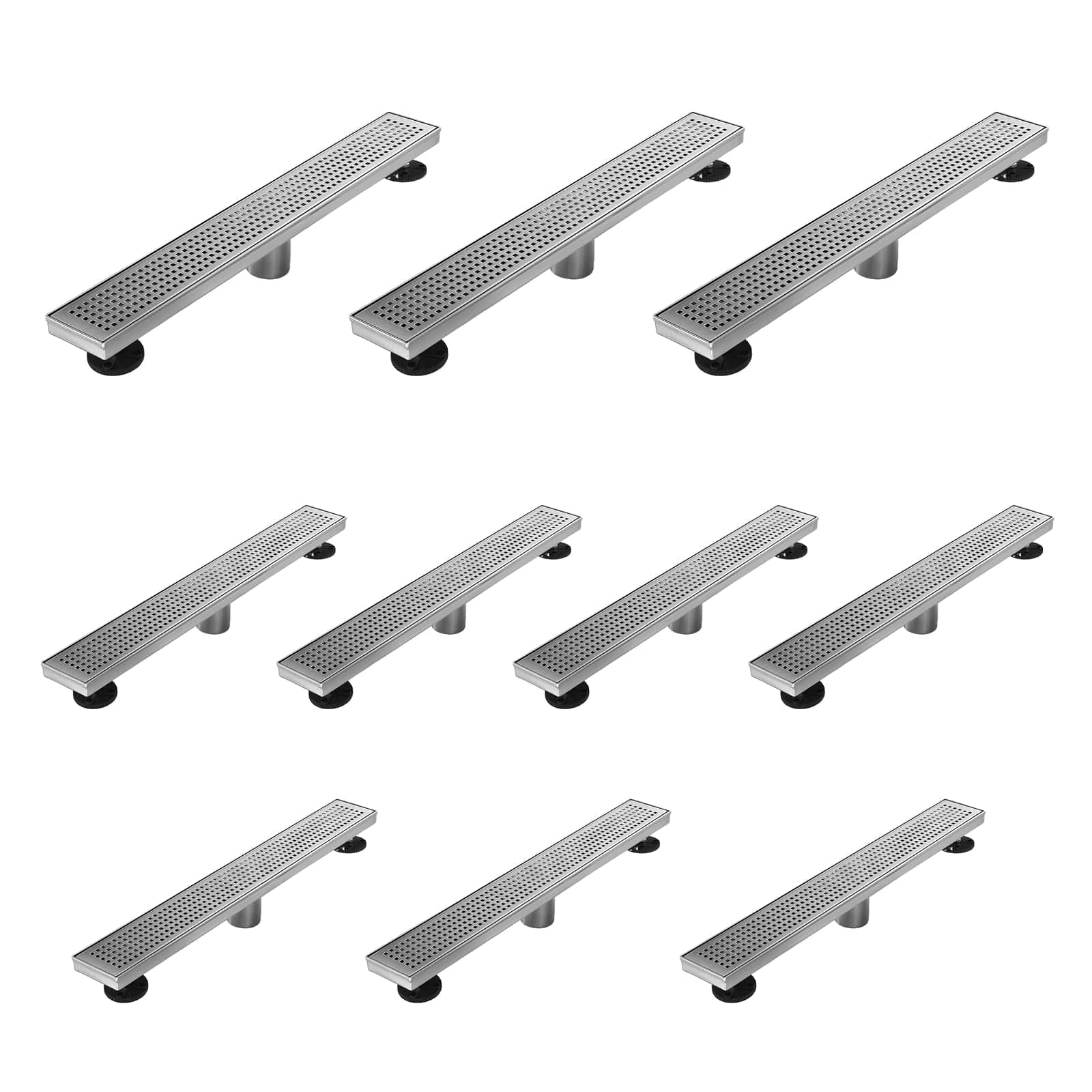 linear shower drain square hole pattern shower drain 304 stainless steel linear drain with levelingft hair strainer 11