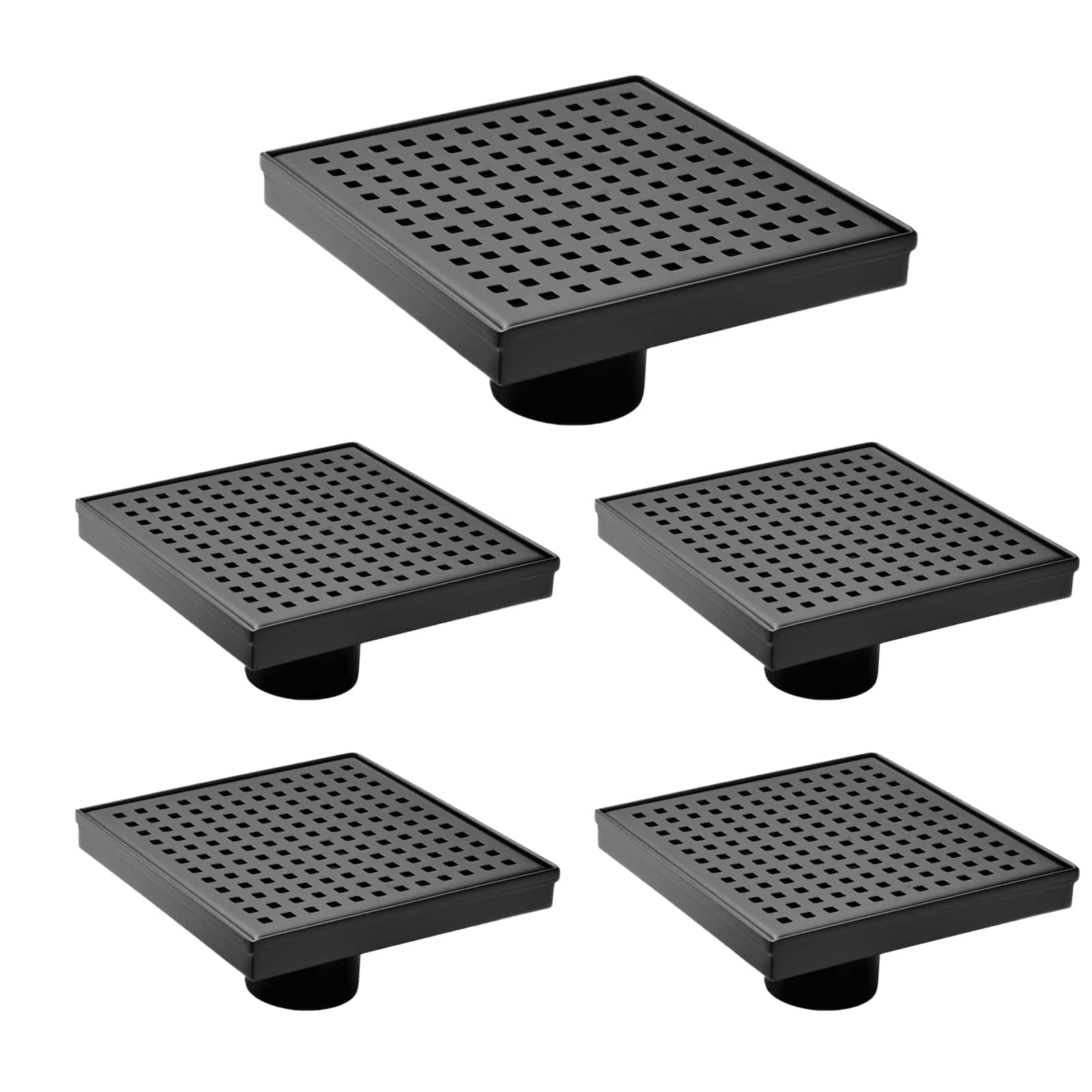 square shower drain square hole pattern shower drain matte black polished 304 stainless steel linear drain with levelingft hair strainer 8