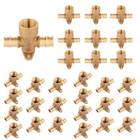 30 pcs pex a expansion 3/4" pex 3/4" pex 1/2" female threaded f1906 drop ear tee wholesale