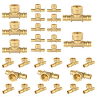 30 pcs pex a expansion 1/2" pex 1/2" pex 1/2" female threaded f1906 tee wholesale
