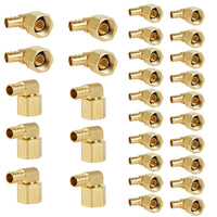 30 pcs pex-b crimp 3/4" pex 3/4" female npt metal swivel elbow (lead free)