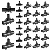 30 pcs pex-b crimp 3/4" 3/4" 1/2" ppsu tee w/tab