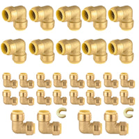30 pcs 1/2" 1/2" push fit elbow