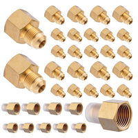 30-Pack 3/8" Flare x 1/4" FNPT Brass Adapter