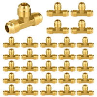 30-Pack 1/4" Brass Flare Tee