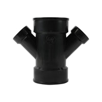 3" x 3" x 1-1/2" x 1-1/2" ABS DWV Double Wye, Reducing (HUB)