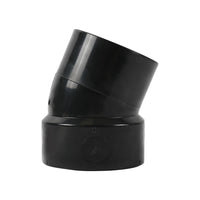 1-1/2" ABS DWV 22.5° HUB x Spigot Street Elbow Fitting (1/16 Bend)